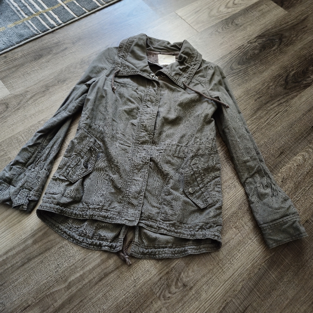 Anthropologie heihei gray army jacket size small